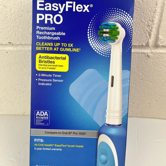 NEW Sealed EasyFlex Pro Premium Rechargeable Toothbrush Antibacterial Bristles - Picture 2 of 9